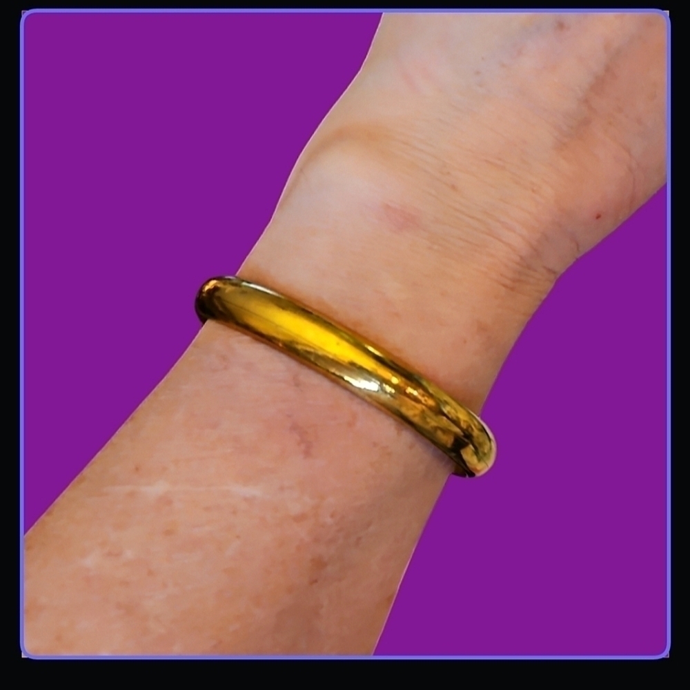 VTG ATON Heavy Brass Bangle Bracelet